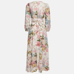 Pre Owned Zimmermann Multicolor Floral Print Linen Heathers Maxi Dress M