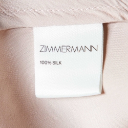 Pre Owned Zimmermann Pink Satin Wrap-Around Mini Dress L