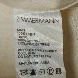 Pre Owned Zimmermann Off-White Floral Print Linen Mini Dress S