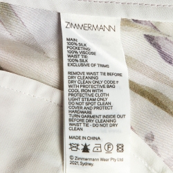 Zimmermann Purple Botanica Book Print Silk Belted Shorts M