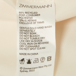 Pre Owned Zimmermann Orange Floral Print Linen Flared Mini Dress M