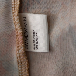 Pre Owned فستان زيمرمان حرير متعدد الألوان مطبوع بالزهور بحواف متدرجة وحزام مقاس صغير - سمول