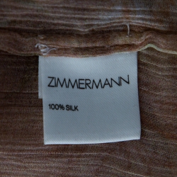 Pre Owned فستان زيمرمان حرير متعدد الألوان مطبوع بالزهور بحواف متدرجة وحزام مقاس صغير - سمول