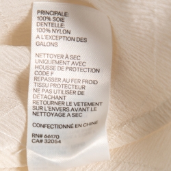 Pre Owned Zimmermann Off White Silk & Lace Inset Ruffle Moncur Wrap Dress L