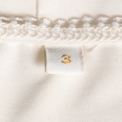 Pre Owned Zimmermann Off White Silk & Lace Inset Ruffle Moncur Wrap Dress L