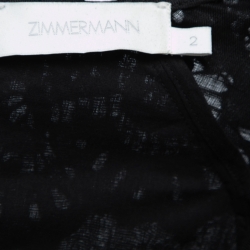 مملوكة مسبقًا Zimmermann Black Linen & Lace Detail Bellitude Mini Dress M