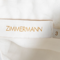 Pre Owned Zimmermann White Ramie Pocketed Button Front Shirt L