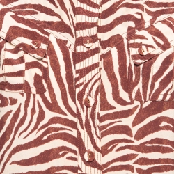 Pre Owned Zimmermann Beige Printed Silk Pocket Detail Button Front Shirt L