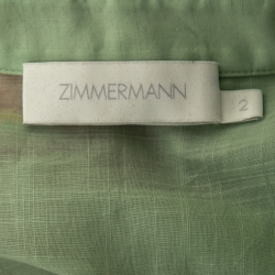 Pre Owned Zimmermann Multicolor Riders Striped Cotton Belted Maxi M