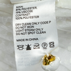 مملوكة مسبقًا Zimmermann White Dotted Chiffon Belted Pleated Midi Dress S