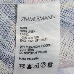 Pre Owned Zimmermann Blue Floral Printed Linen Mini Dress M