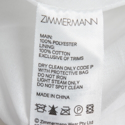 Pre Owned Zimmermann White Plisse Organza Midi Skirt M