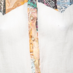 Zimmermann White Paisley Printed Linen Shirt & Shorts Set M