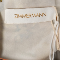 Zimmermann White Floral Printed Silk Maxi Dress S