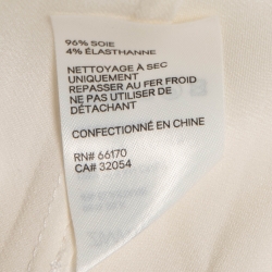 Pre Owned Zimmermann Cream Silk Draped Tie-Neck Blouse L