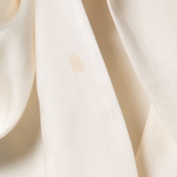 Pre Owned Zimmermann Cream Silk Draped Tie-Neck Blouse L