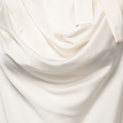 Pre Owned Zimmermann Cream Silk Draped Tie-Neck Blouse L