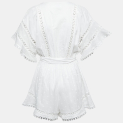 Pre Owned Zimmermann White Cotton Jasper Dot Playsuit M