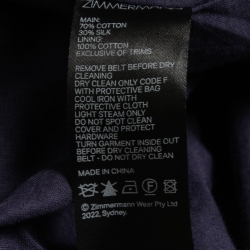 Pre Owned Zimmermann Navy Blue Daisy Print Silk Blend V-Neck Beaded Mini Dress M