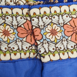 Pre Owned Zimmermann Blue Floral Printed Cotton Belted Mini Skirt S