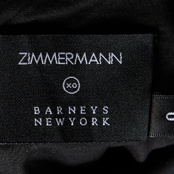 Pre Owned Zimmermann Black Linen & Lace Detail Mini Dress S