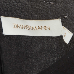 Pre Owned Zimmermann Black Crepe Pleated Maxi Dress M