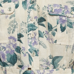 Pre Owned Zimmermann Multicolor Floral Print Linen Playsuit L