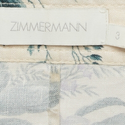 Pre Owned Zimmermann Multicolor Floral Print Linen Playsuit L