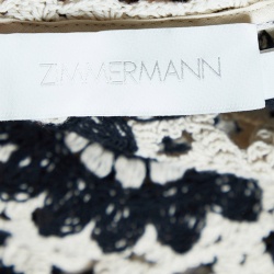 مملوكة مسبقًا Zimmermann Cream/Black Crochet Lace Ginger Midi Dress S