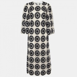 Cream/Black Crochet Ginger Midi Dress