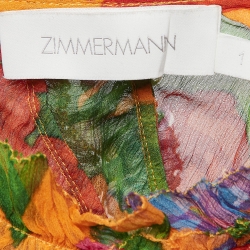 Pre Owned Zimmermann Multicolor Floral Riders Frill Mini Dress M