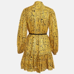 مملوكة مسبقًا Zimmermann Yellow Printed Lulu Cotton Mini Dress M