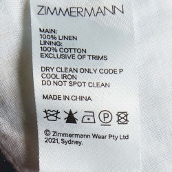 Pre Owned Zimmermann Multicolor Floral Print Linen Estelle Crop Top M