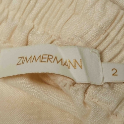 Zimmermann Cream Linen Slouchy Trousers M