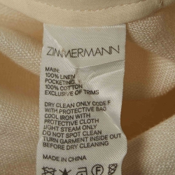 Zimmermann Cream Linen Slouchy Trousers M