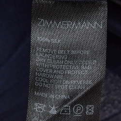 Pre Owned Zimmermann Navy Blue Silk Buttoned Front Jumpsuit M