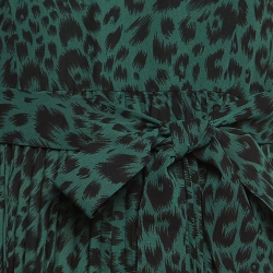 Pre Owned Zimmermann Green Leopard Print Long Dress XL