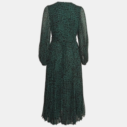 Pre Owned Zimmermann Green Leopard Print Long Dress XL