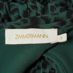 Pre Owned Zimmermann Green Leopard Print Long Dress XL