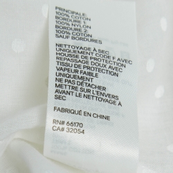 Pre Owned Zimmermann White Dot Print Cotton Lace Trim Buttoned Front Top M