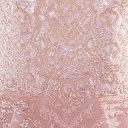 Pre Owned Zuhair Murad Couture Pink Embellished Tulle Sleeveless Cocktail Dress S