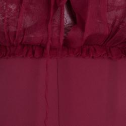 Pre Owned Zuhair Murad Red Silk Halterneck Evening Gown M