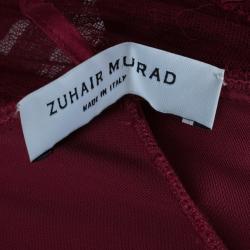 Pre Owned Zuhair Murad Red Silk Halterneck Evening Gown M