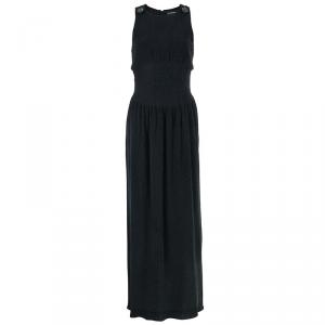 Pre Owned Chanel Charcoal Textured Maxi Dress M