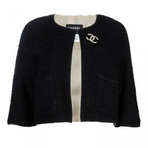 Pre Owned Chanel Black Textured Jacket S