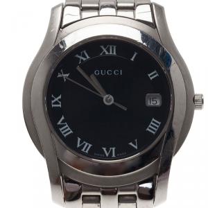 Pre Owned Gucci Metallic Black Leather Small Galaxy 