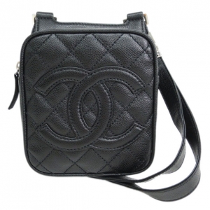 Pre Owned Chanel Black Caviar CC Mini Backpack