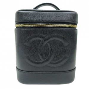 Pre Owned Chanel Black Caviar Vanity Bag