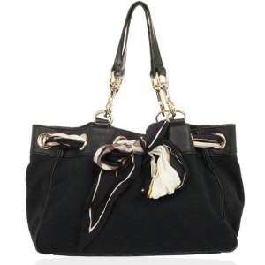 Pre Owned Gucci Black GG Canvas Positano Large Tote Bag