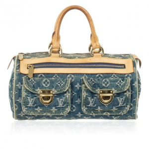 Pre Owned Louis Vuitton Monogram Denim Speedy 